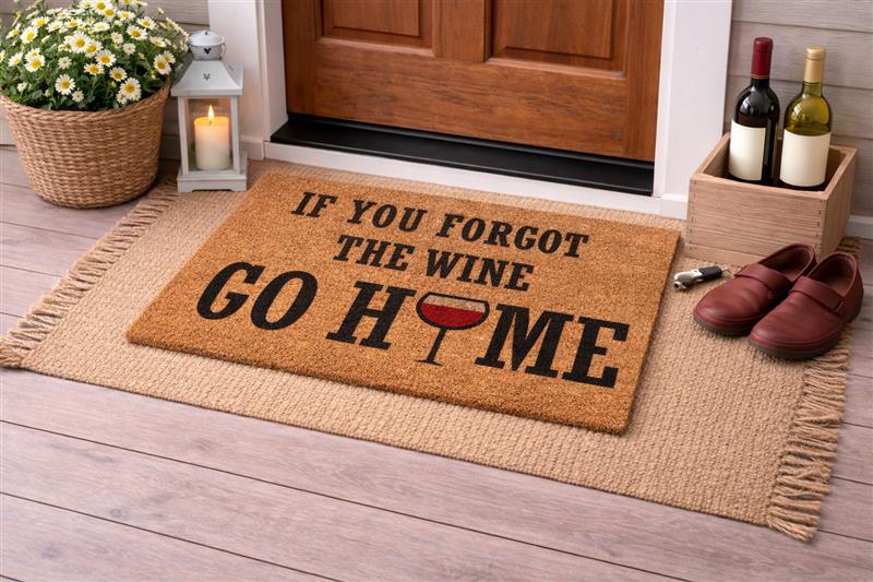 Forgot Wine Go Home DoorMat