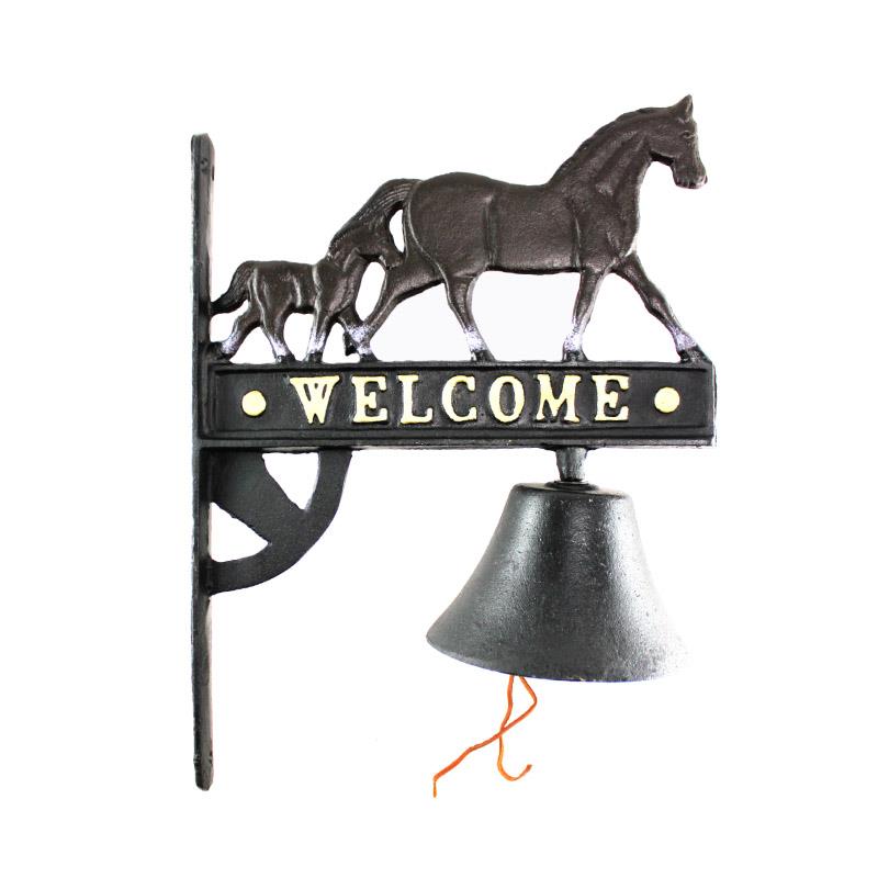 Cast Iron Welcome Horse Bell