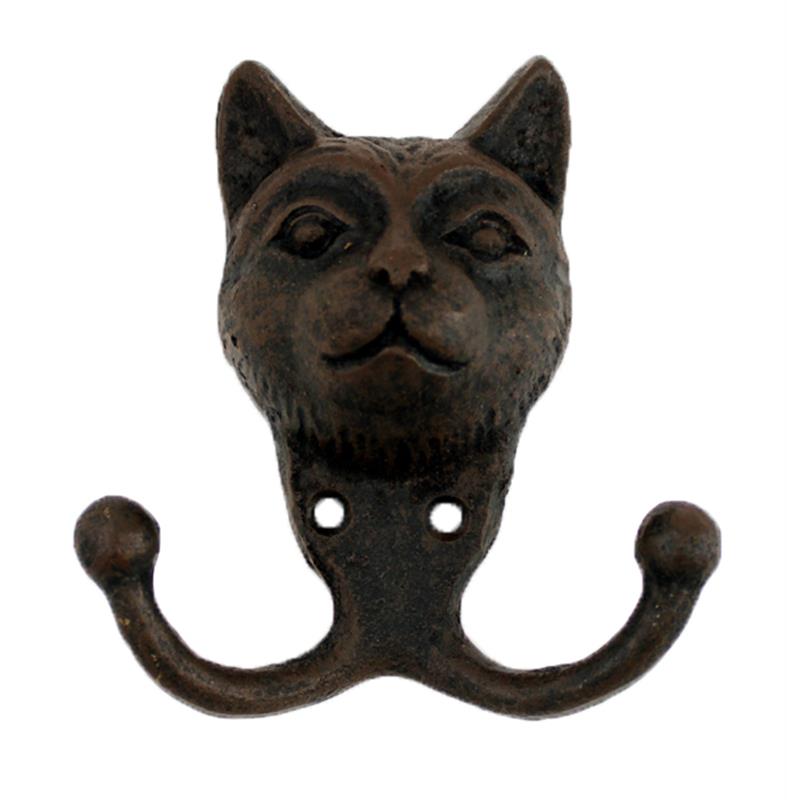 Cast Iron Cat Double Hook