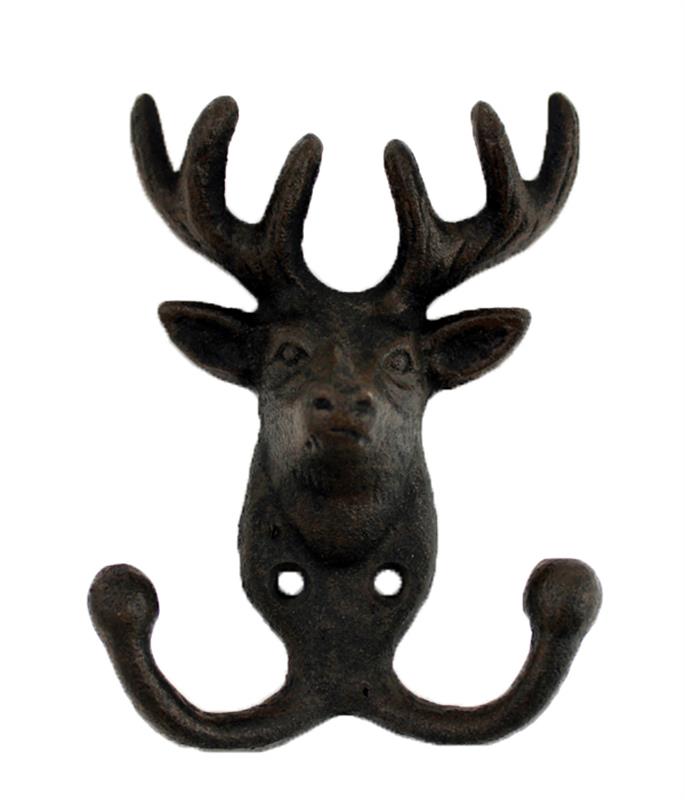 Cast Iron Deer Double Hook  =+