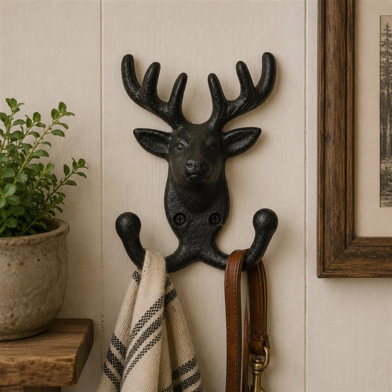 Cast Iron Deer Double Hook