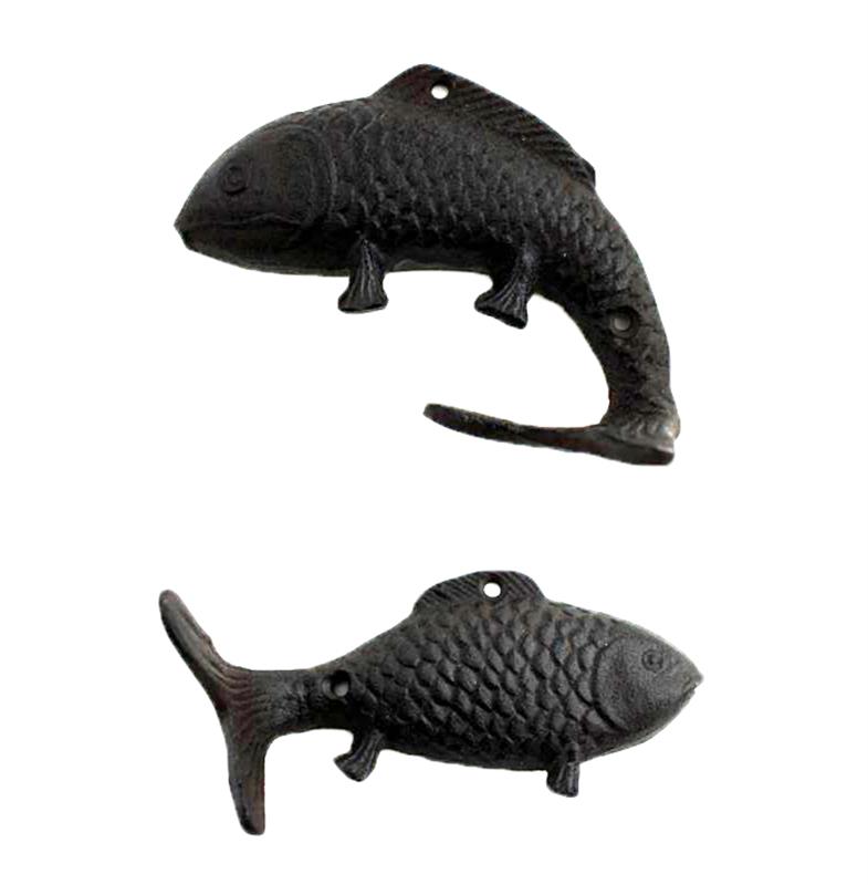 2 Asst. Cast Iron Fish Hooks