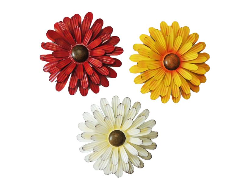 3 Asst Flowers Wall Decor  #