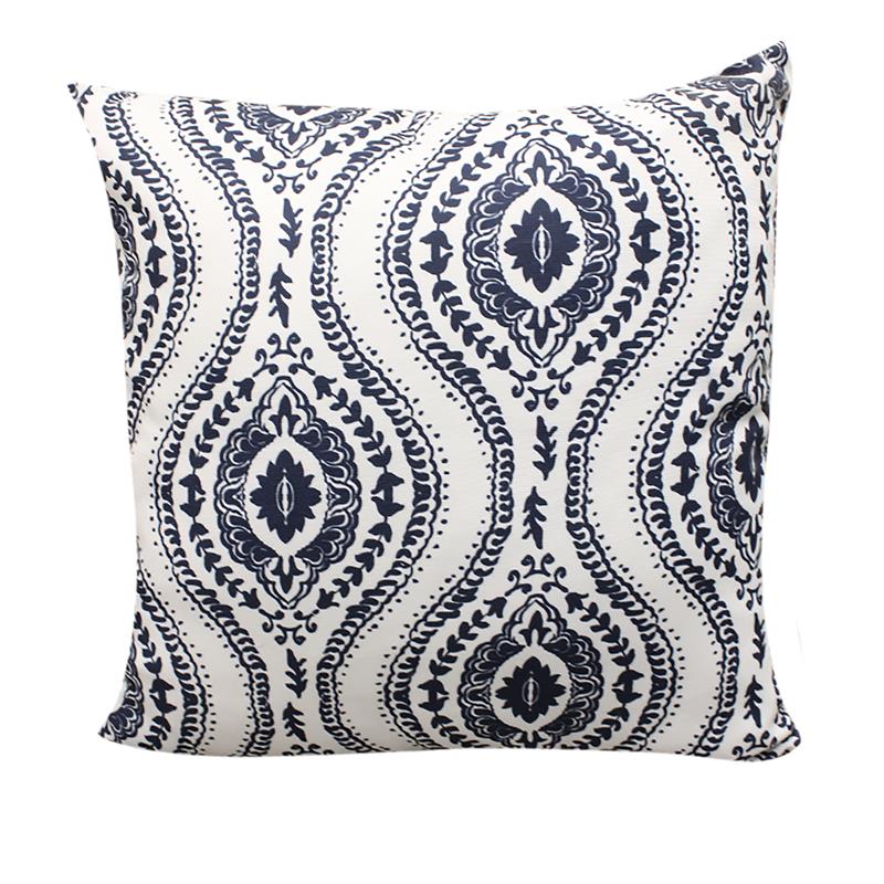 Outdoor Pillow Navy Paisley