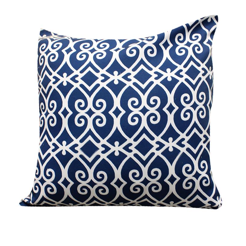 Outdoor Pillow Navy Pattern