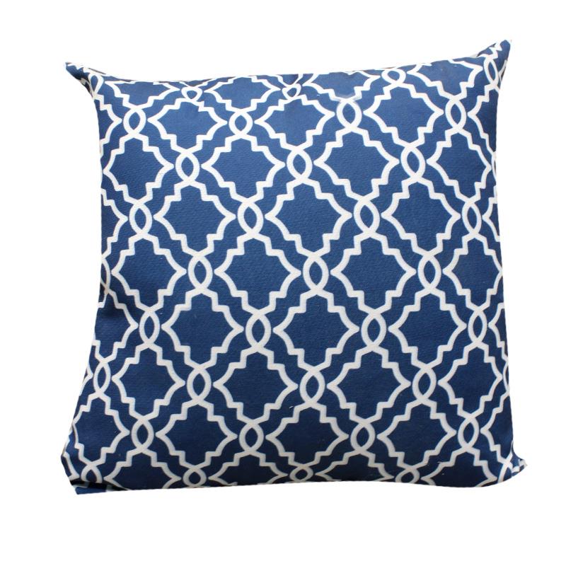 Outdoor Pillow Navy Lattice