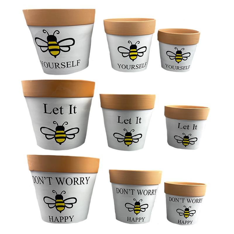 Set of 3/3 Asst. Bee Planters