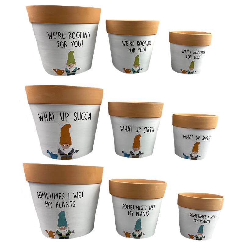 Set of 3/3Asst.  Gnome Planter