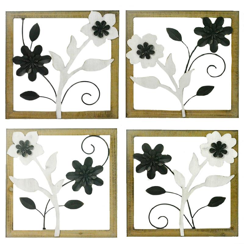 4 Asst. Floral Wall Art
