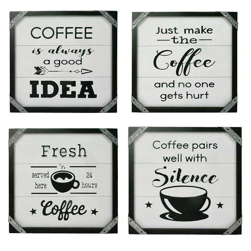 4 Asst. Coffee Wall Signs