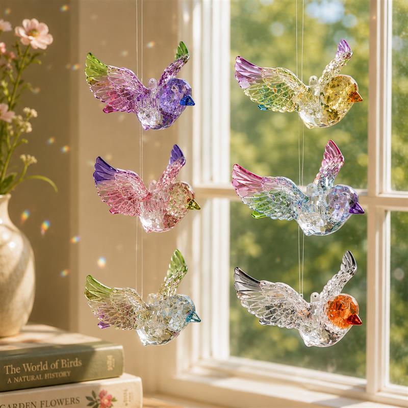 6 Asst.  Bird Suncatchers
