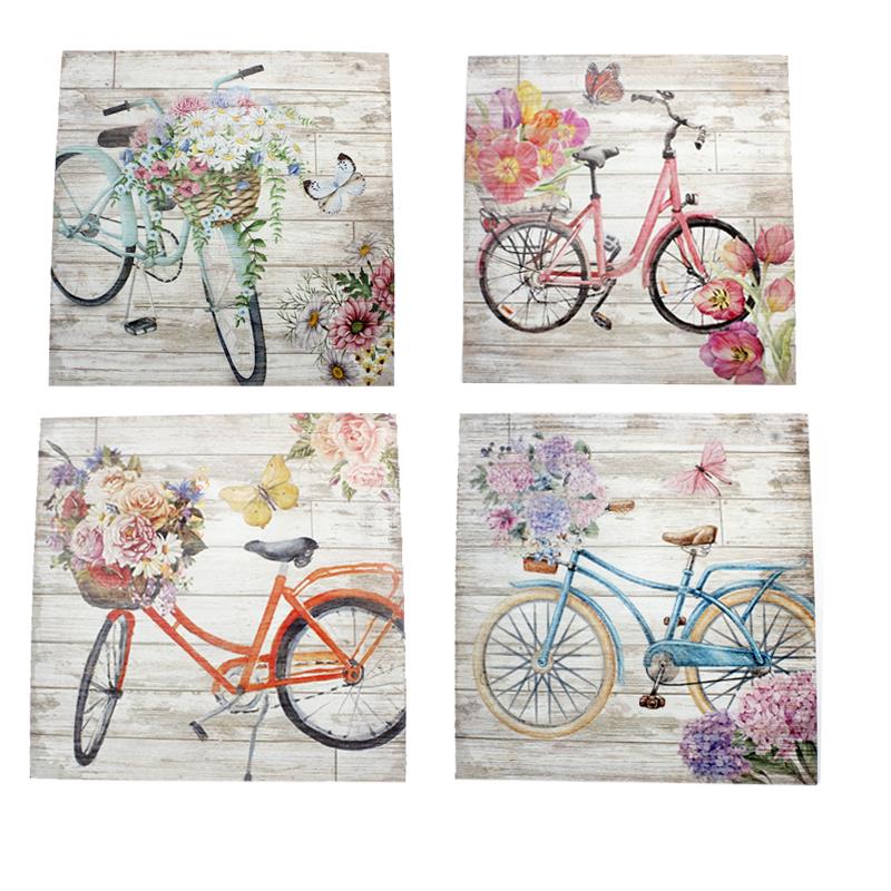 4 Asst.  Bicycle Plaque