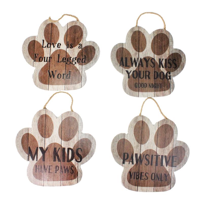 4 Asst. Dog Paw Signs