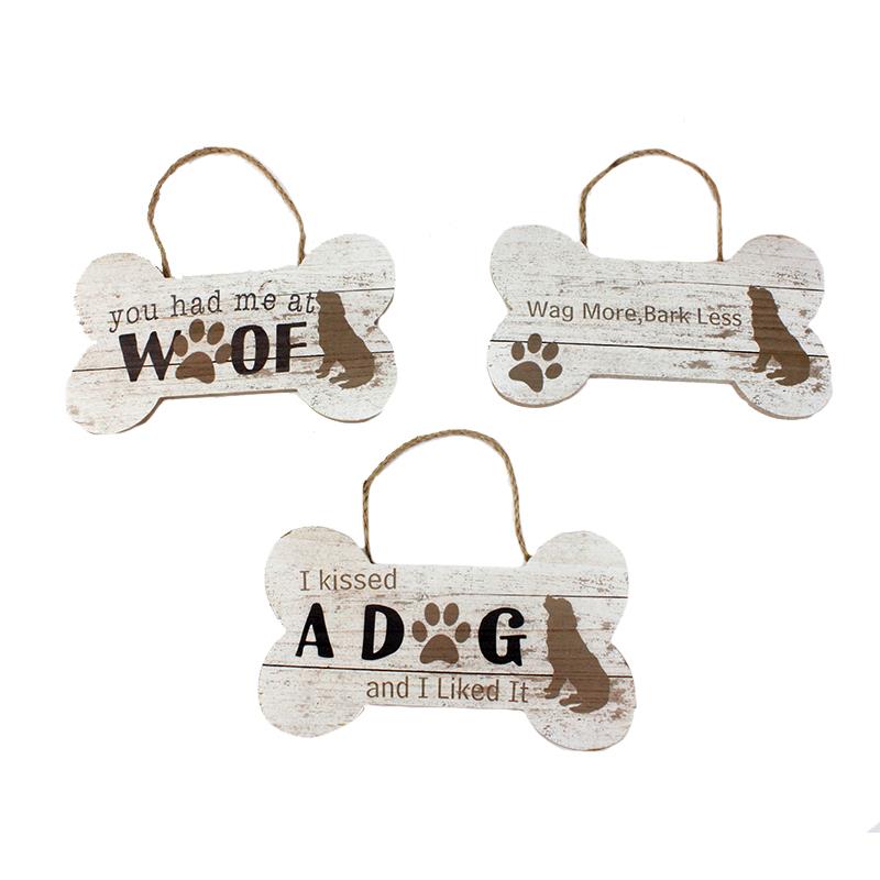 3 Asst. Dog Bone Plaques