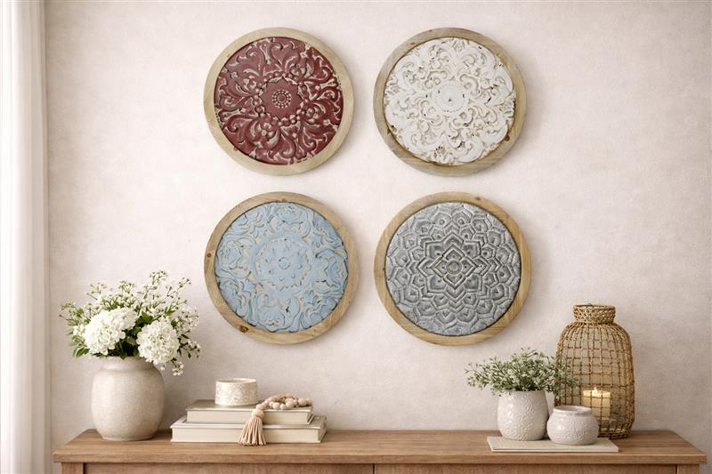 4 Asst. Round Wall Decor