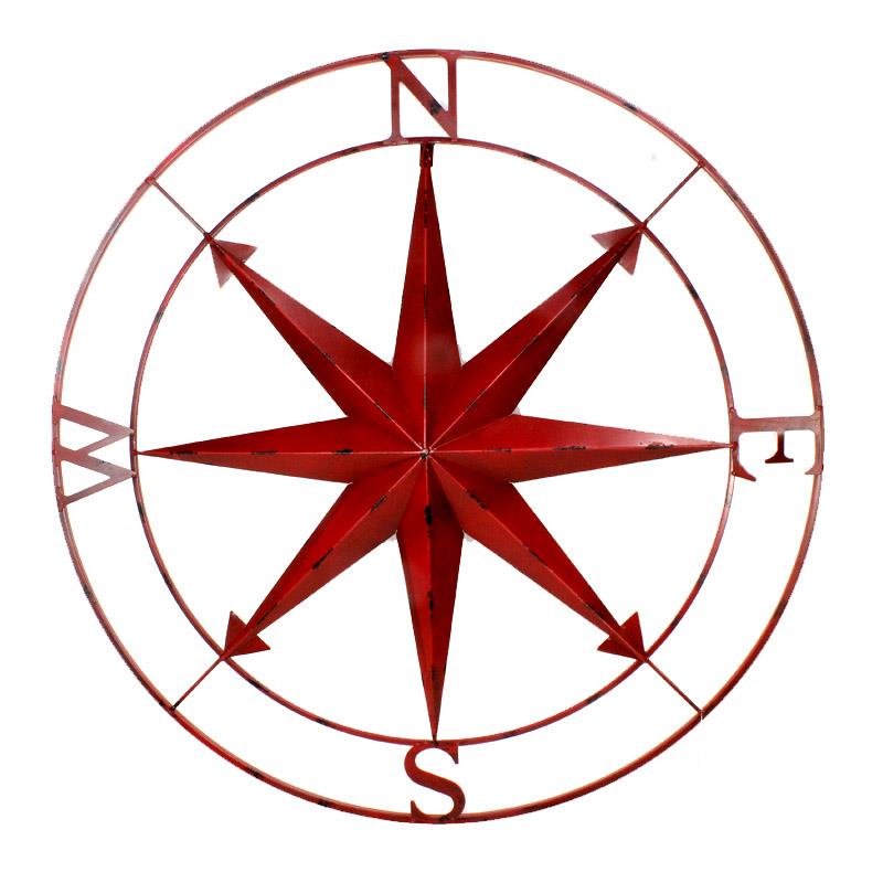 Compass Wall Art Red