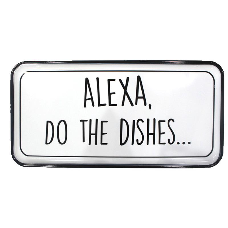 Alexa Dishes Enamel Sign