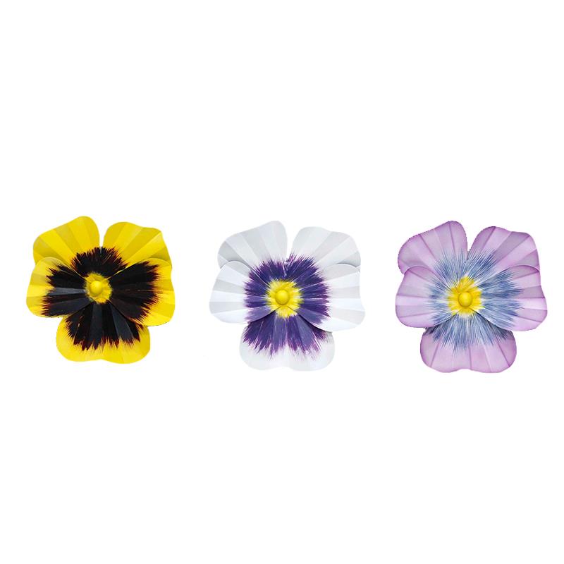 3 Asst. Pansy Wall Plaques