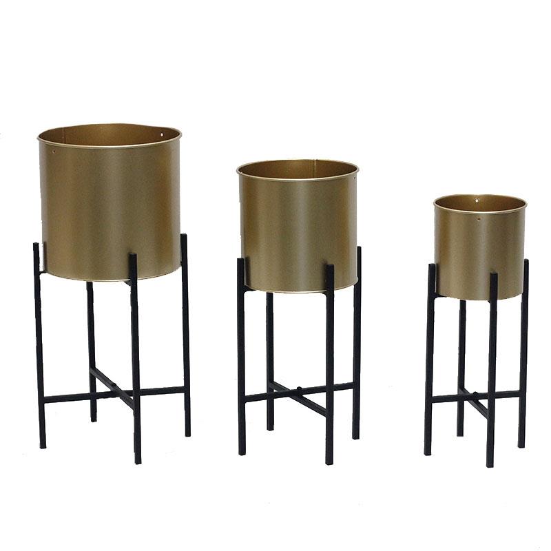 Set of 3 Planters w/ Stand - G
