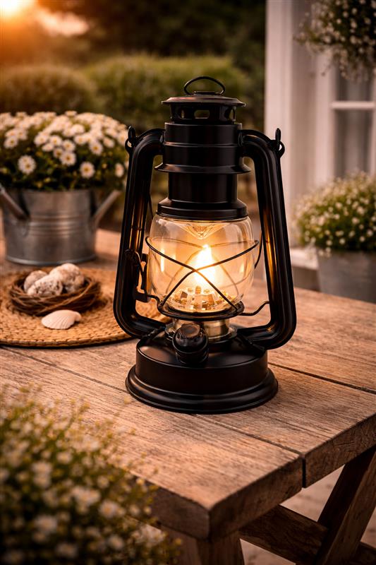 LANTERN BLACK LED SML