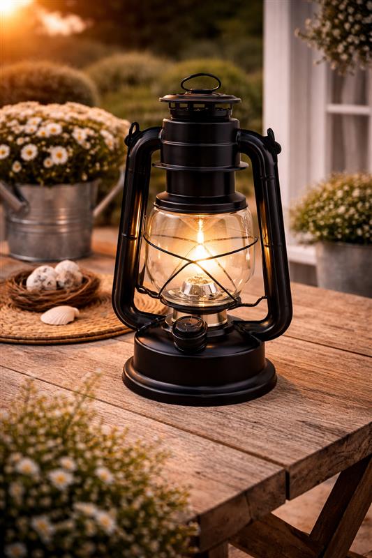 LANTERN BLACK LED LRG