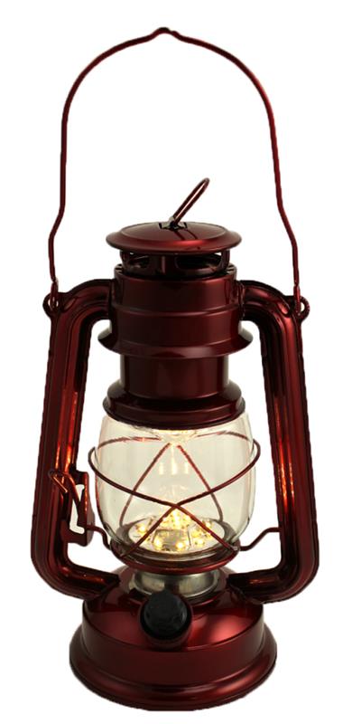 LANTERN METALLIC RED LED LRG