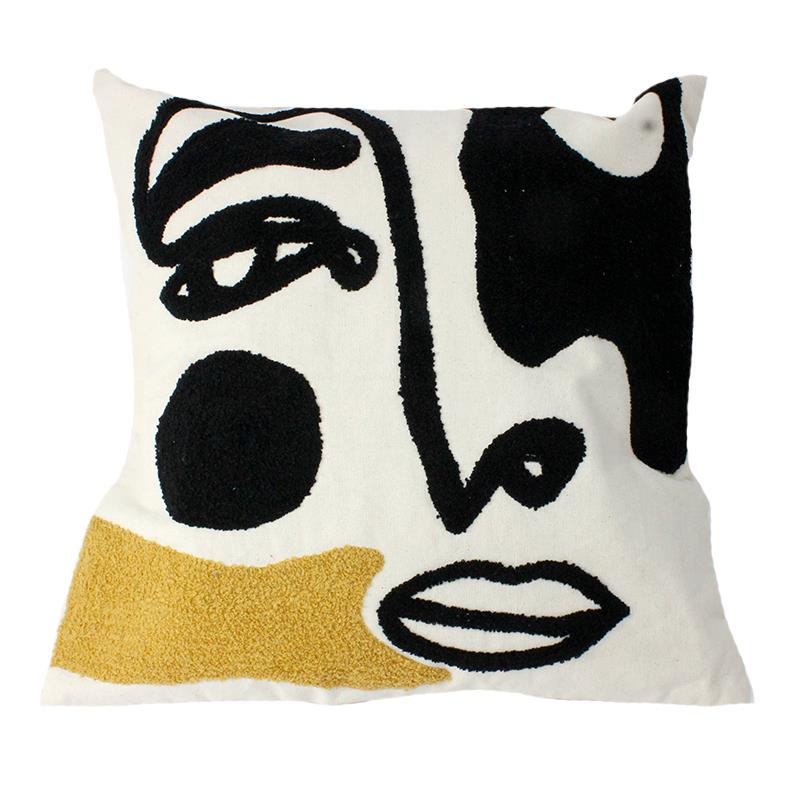 Embroidered Face 2 Pillow