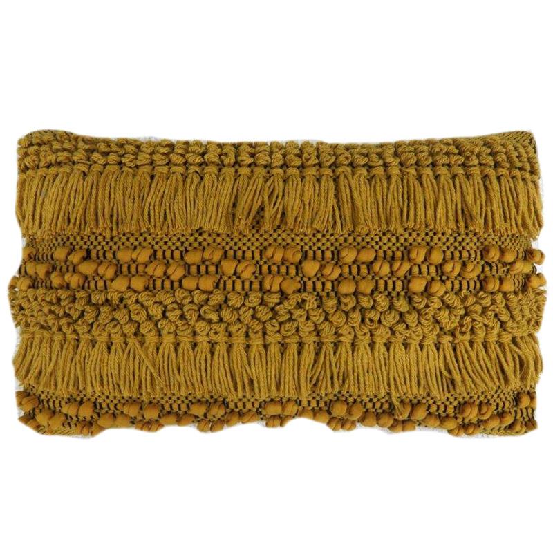 Ochre Shag Lumbar Pillow
