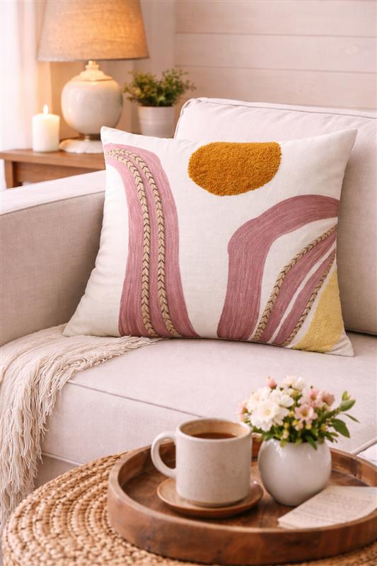 Embroidered Square Pillow