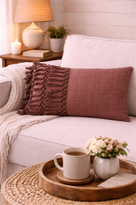 Boho Rose  Lumbar Pillow