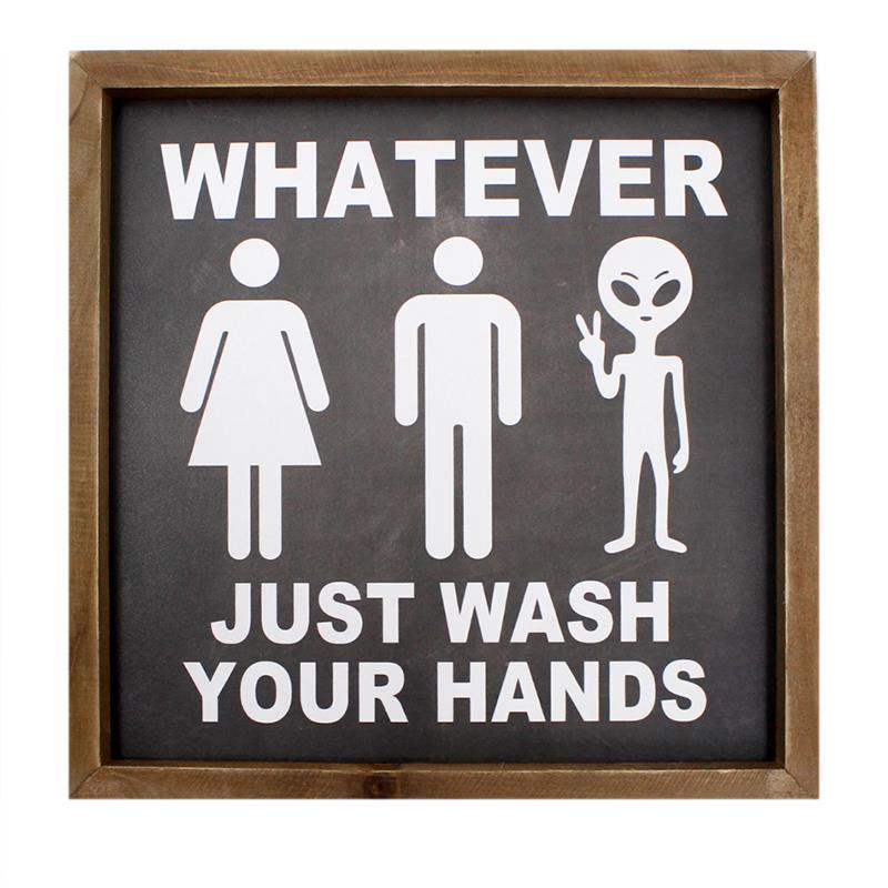 Wash Your Hands Alien Sign