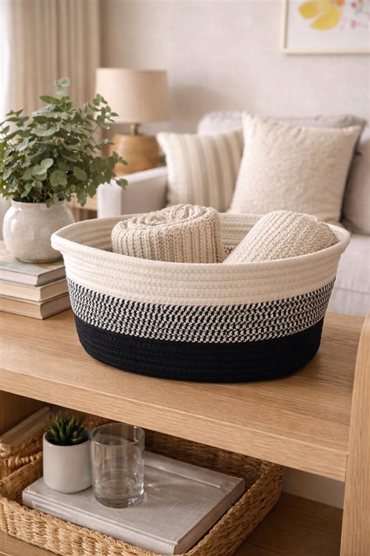 B&W Mini Basket w Handles