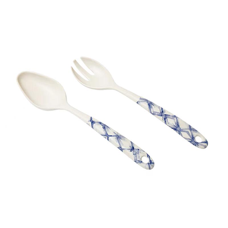 Bamboo Salad Servers Blue