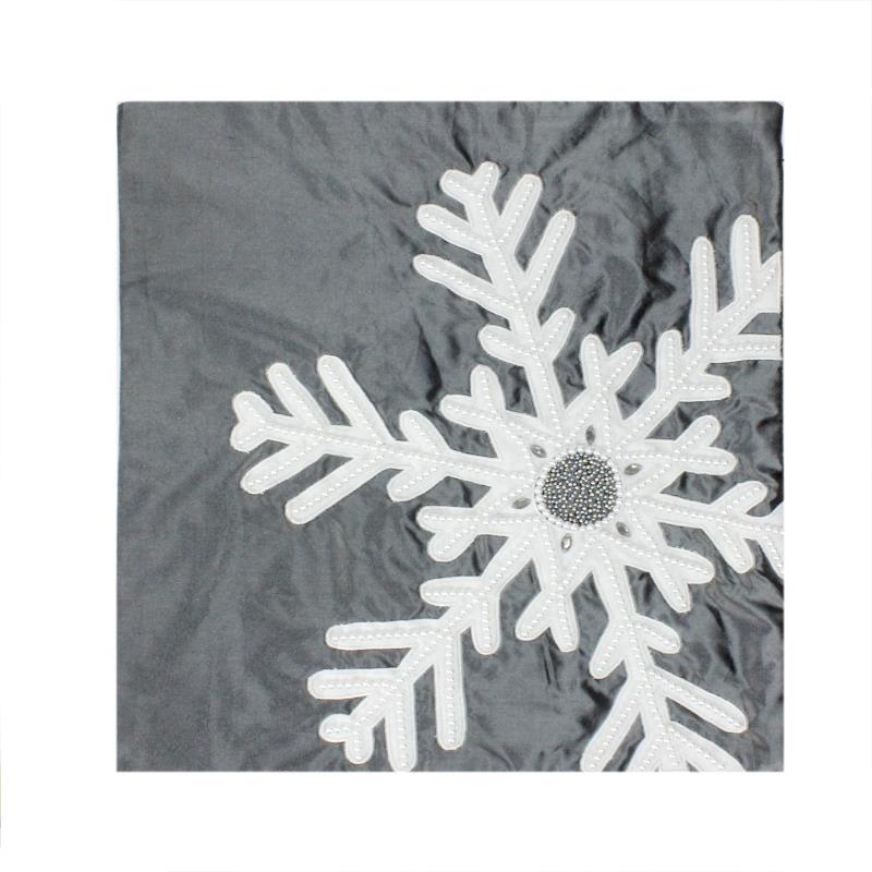 Gray Snowflake Pillow