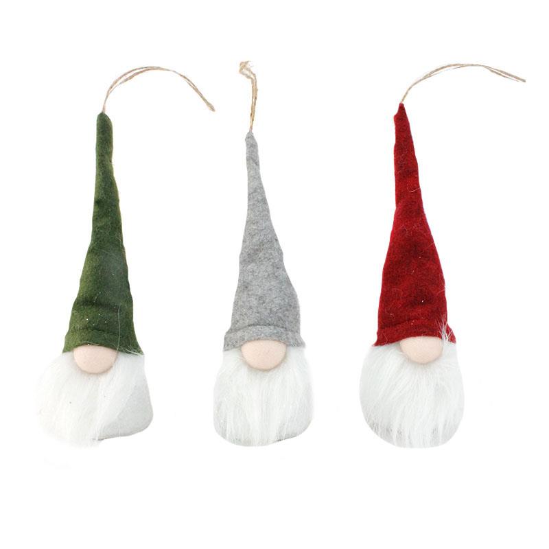 3 Assorted Gnome Ornaments LED