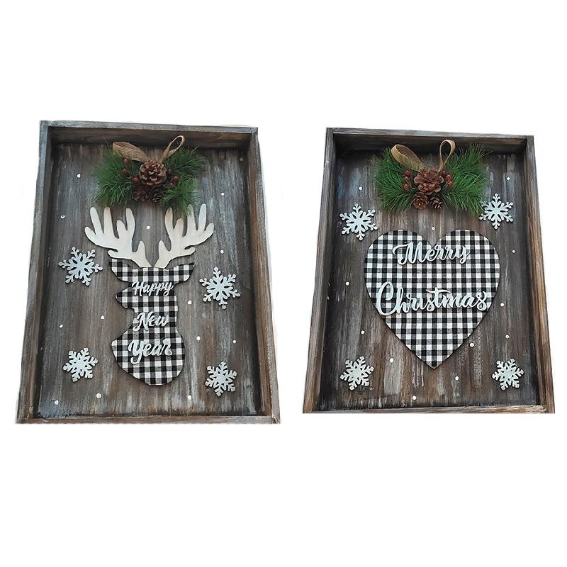 2 Asst. Plaid Wall Plaque