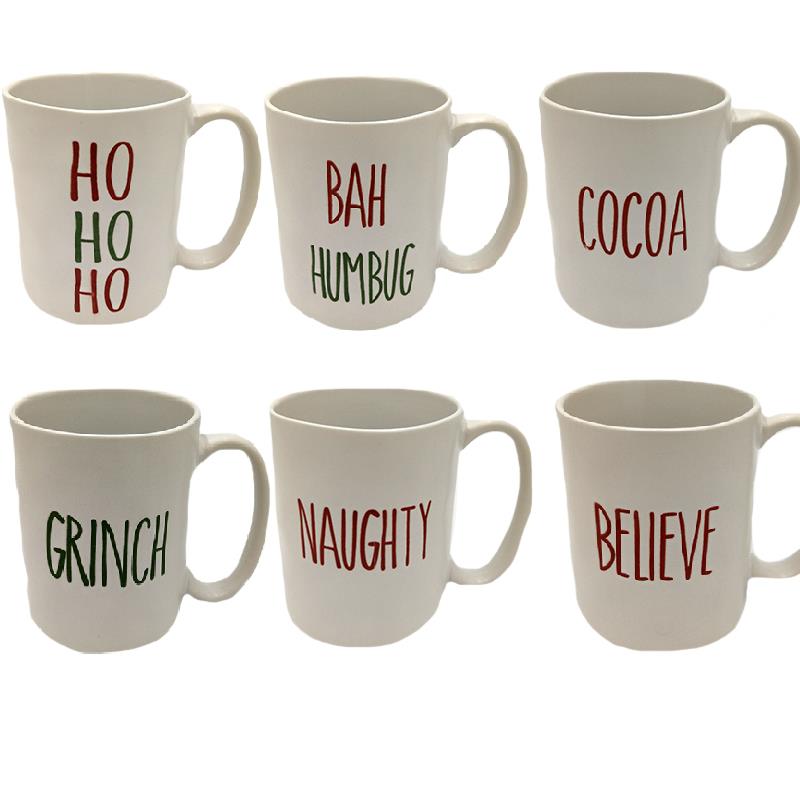 6 Asst. Christmas Mugs 16 oz