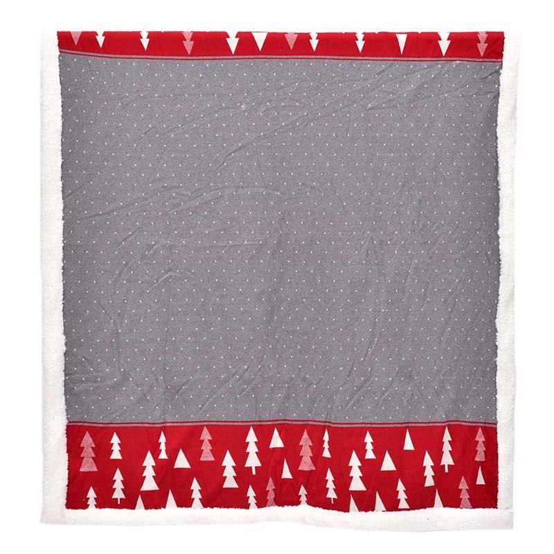 Sherpa Throw Grey Red Band