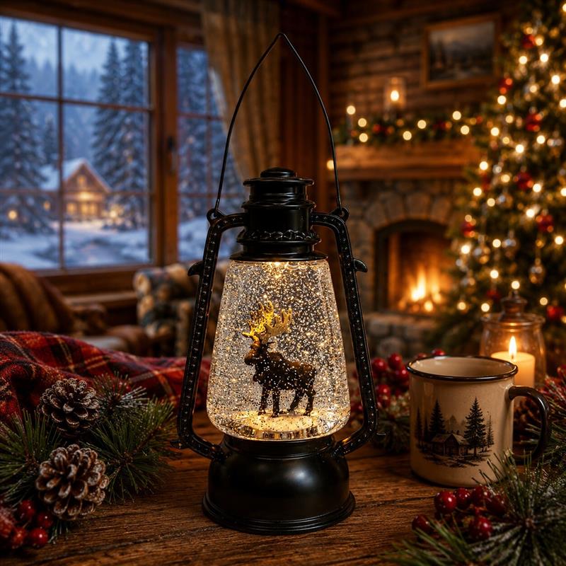 Moose LED Hurricane Snowglobe