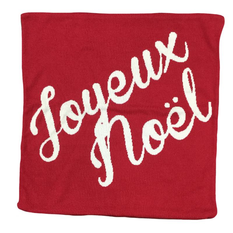 Knit Joyeux Noel Pillow