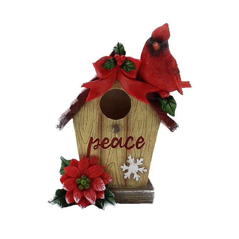 Cardinal On Birdhouse
