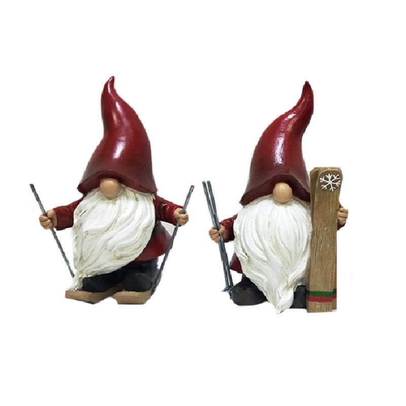 2 Asst. Gnomes w/ Skis