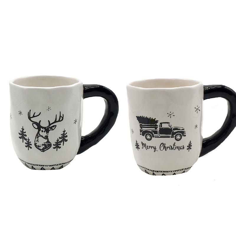 Holiday B & W Mugs 2 Asst