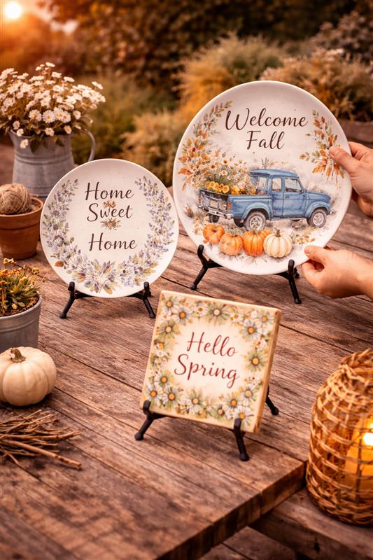 Set of 3 Plate Stands