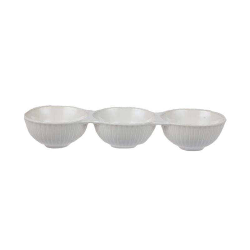White 3 Bowl Serving Dish
