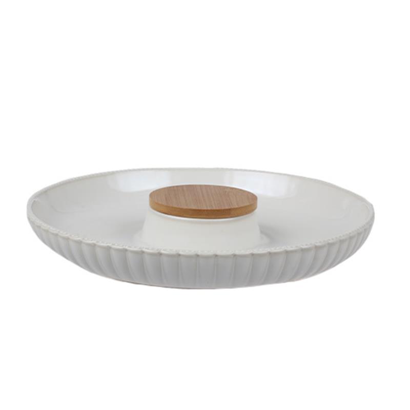 White Ceramic Chip & Dip