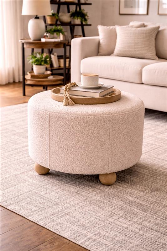 Round Storage Ottoman