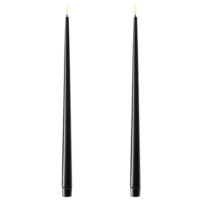 BLACK LED SHINY TAPERS 15 INCH