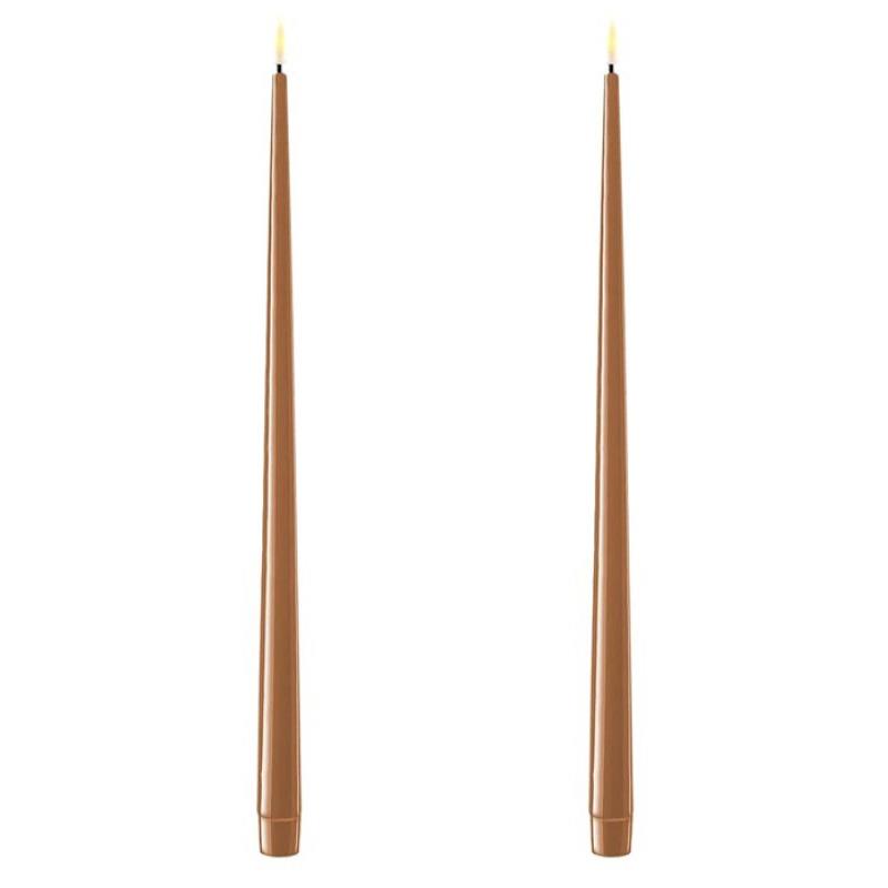 CARAMEL LED SHINY TAPERS 15 IN