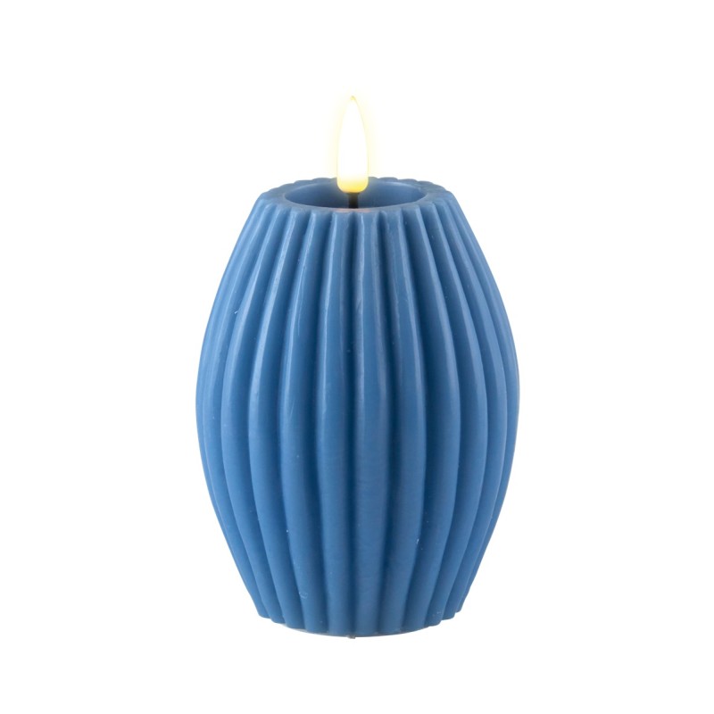 STRIPE CANDLE ICE BLUE 3x4 IN
